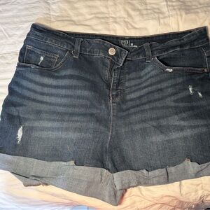 Dark Blue Denim Shorts